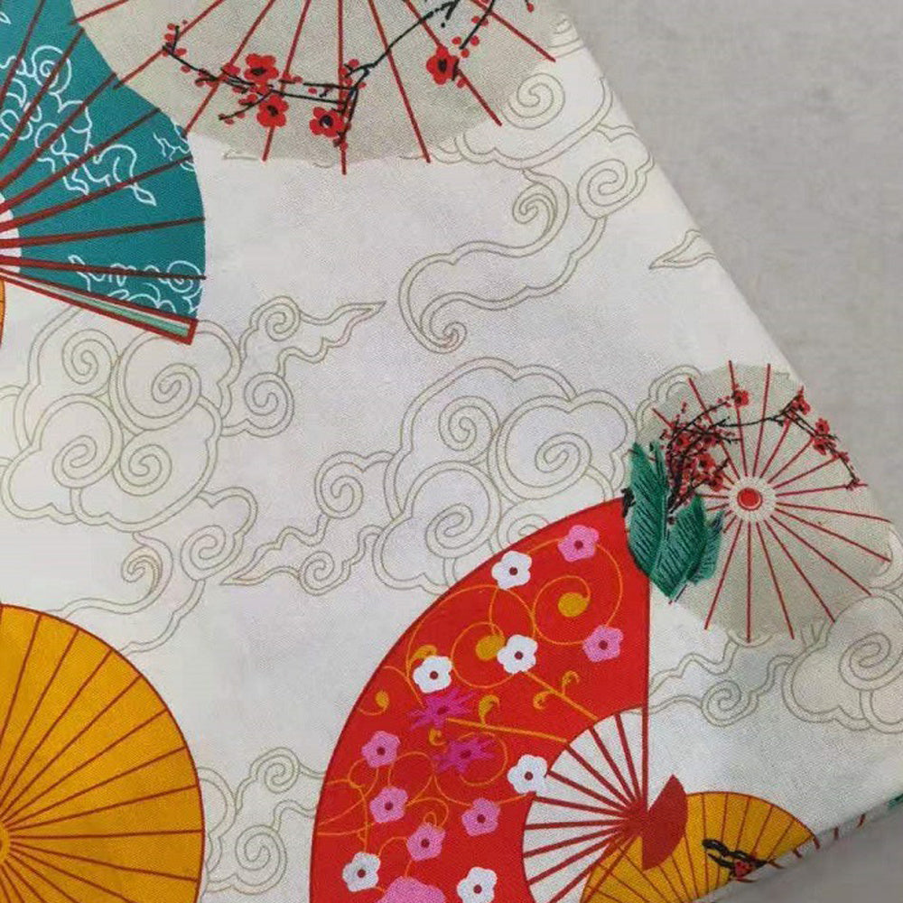 Japanese Fan Cotton Quilting Fabric 40x50cm