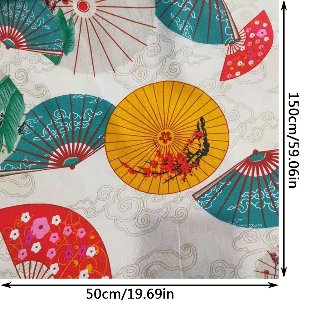 Japanese Fan Cotton Quilting Fabric 40x50cm