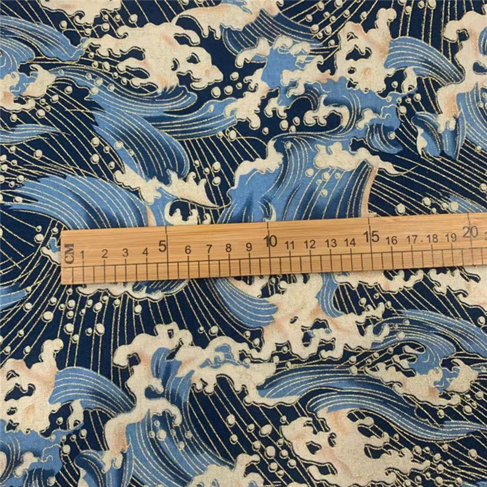 Japanese Wave Cotton Quilting Fabric for DIY Sewing