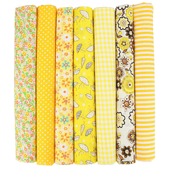 7pcs Mixed Fabrics Quilting Pre Cut Fat Quarters Cotton Bundle