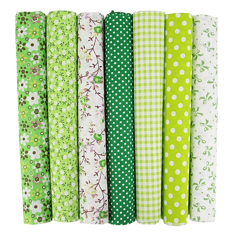 7pcs Mixed Fabrics Quilting Pre Cut Fat Quarters Cotton Bundle