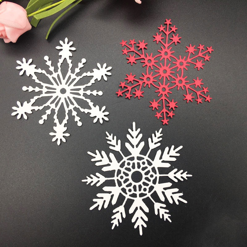 3pcs Big Snowflake Metal Cutting Dies Scrapbook Embossing For Paper Card Making