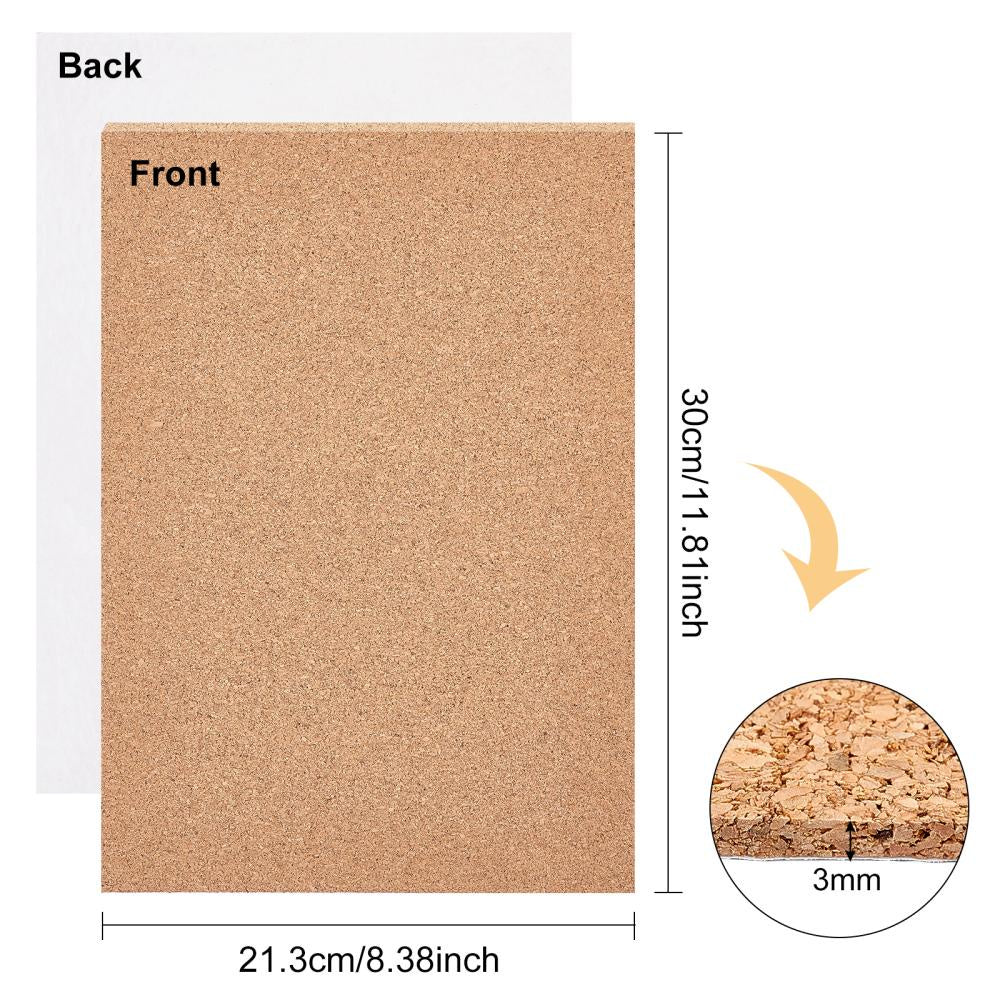 6 Self Adhesive Cork Board Sheets DIY Painting Mat Home Decor