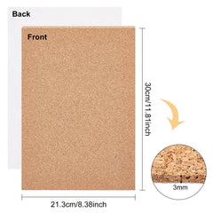 6 Self Adhesive Cork Board Sheets DIY Painting Mat Home Decor