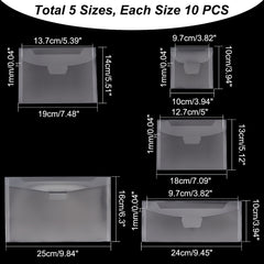 50pcs Clear Stamp Die Storage Bags Transparent PVC Envelopes Waterproof