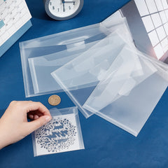 50pcs Clear Stamp Die Storage Bags Transparent PVC Envelopes Waterproof