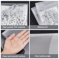 50pcs Clear Stamp Die Storage Bags Transparent PVC Envelopes Waterproof