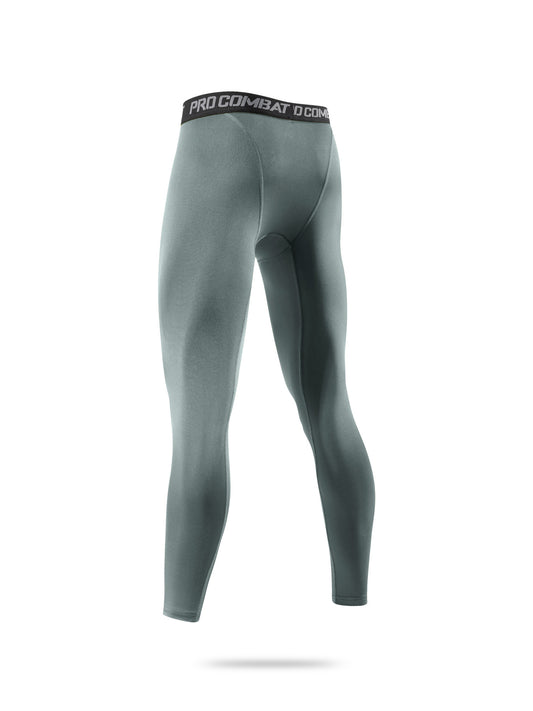 Men's Solid Bottom Leggings Active Compression Pants