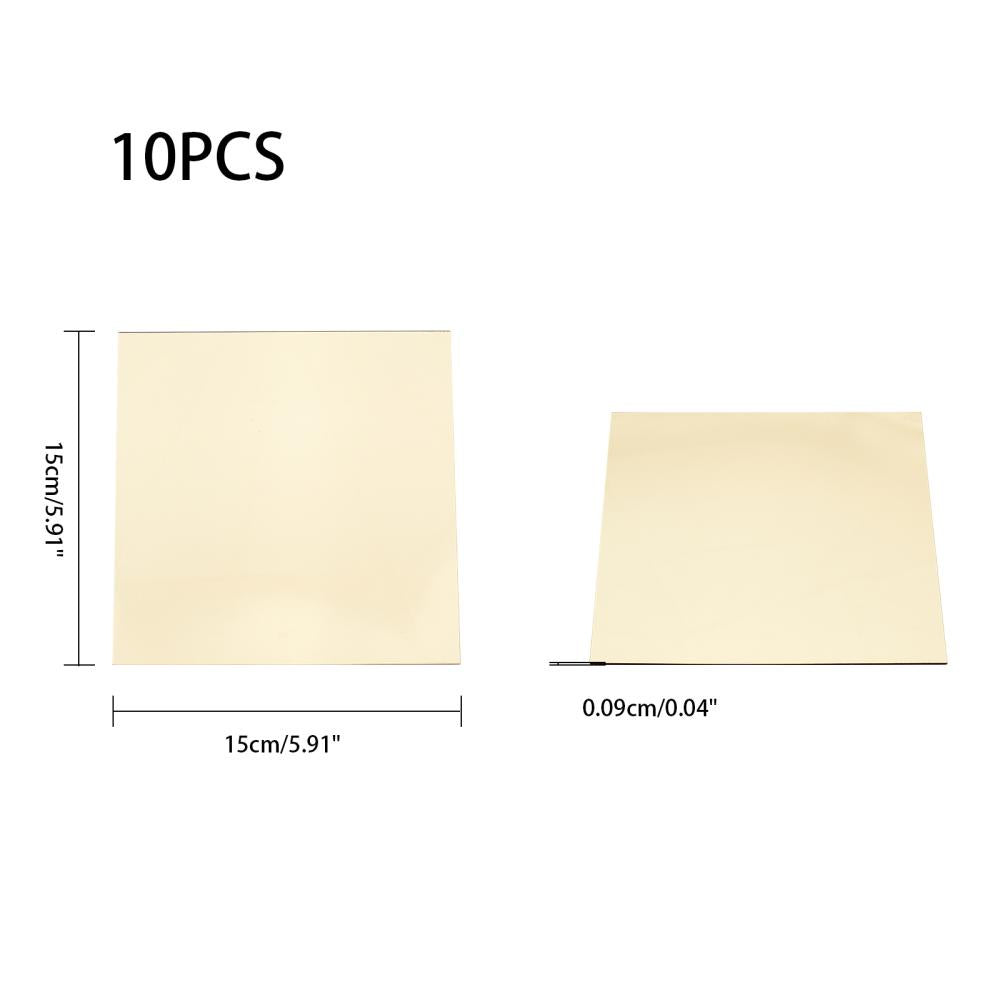 10pcs Golden Mirror Stickers Square Mirror Tiles Self Adhesive