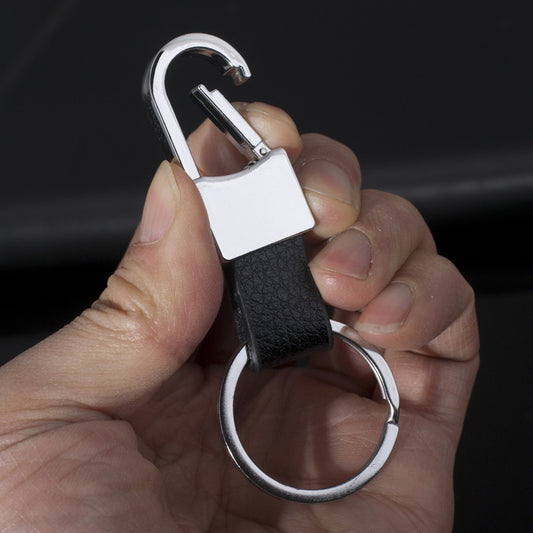 1pc Car Keychain Men's PU Leather Waist Buckle Key Ring Holder