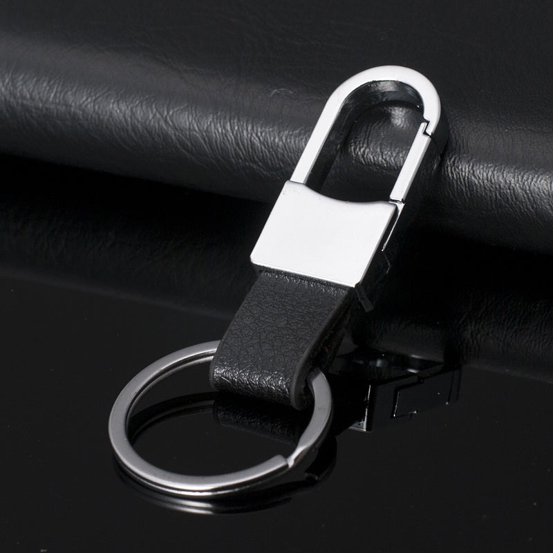 1pc Car Keychain Men's PU Leather Waist Buckle Key Ring Holder