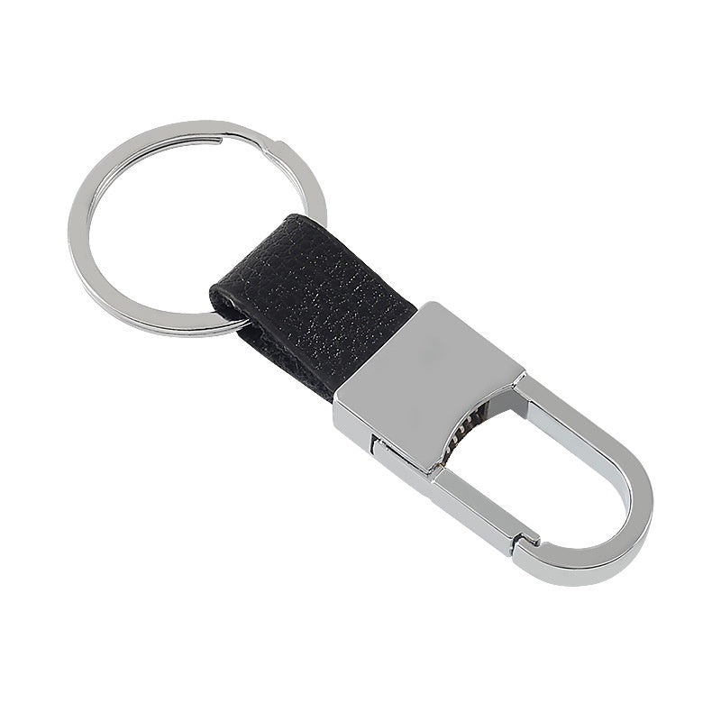 1pc Car Keychain Men's PU Leather Waist Buckle Key Ring Holder