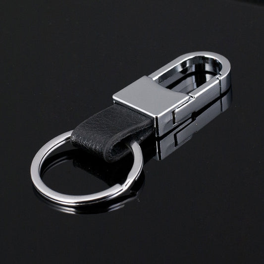 1pc Car Keychain Men's PU Leather Waist Buckle Key Ring Holder