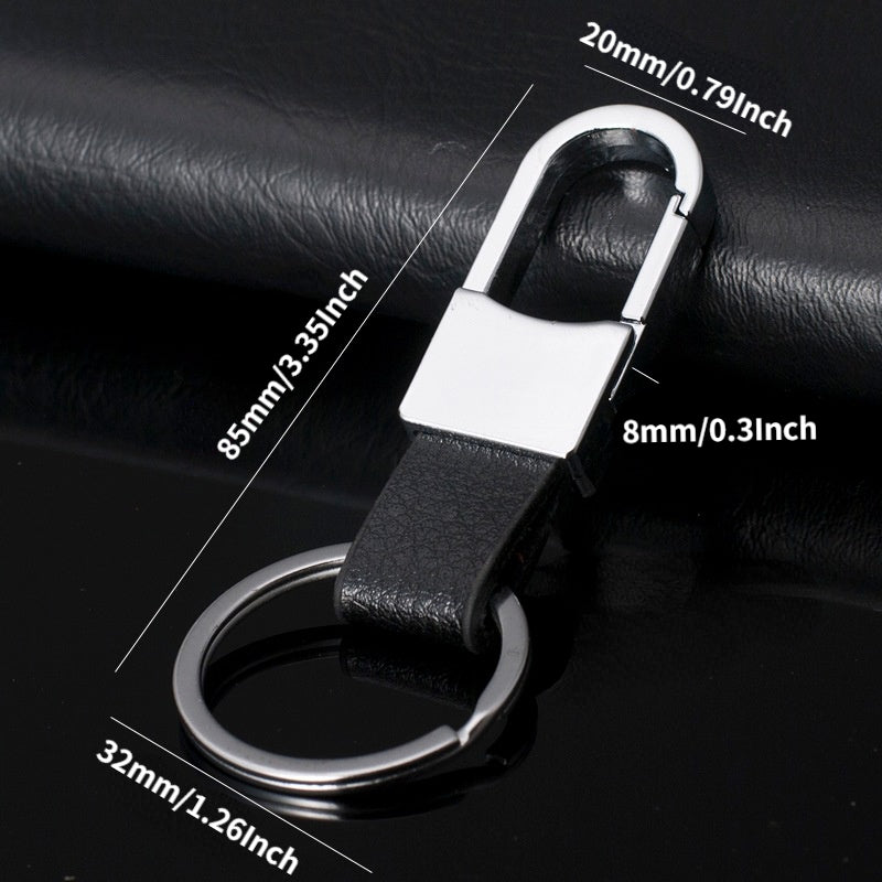1pc Car Keychain Men's PU Leather Waist Buckle Key Ring Holder