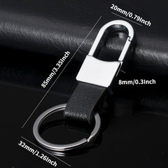 1pc Car Keychain Men's PU Leather Waist Buckle Key Ring Holder
