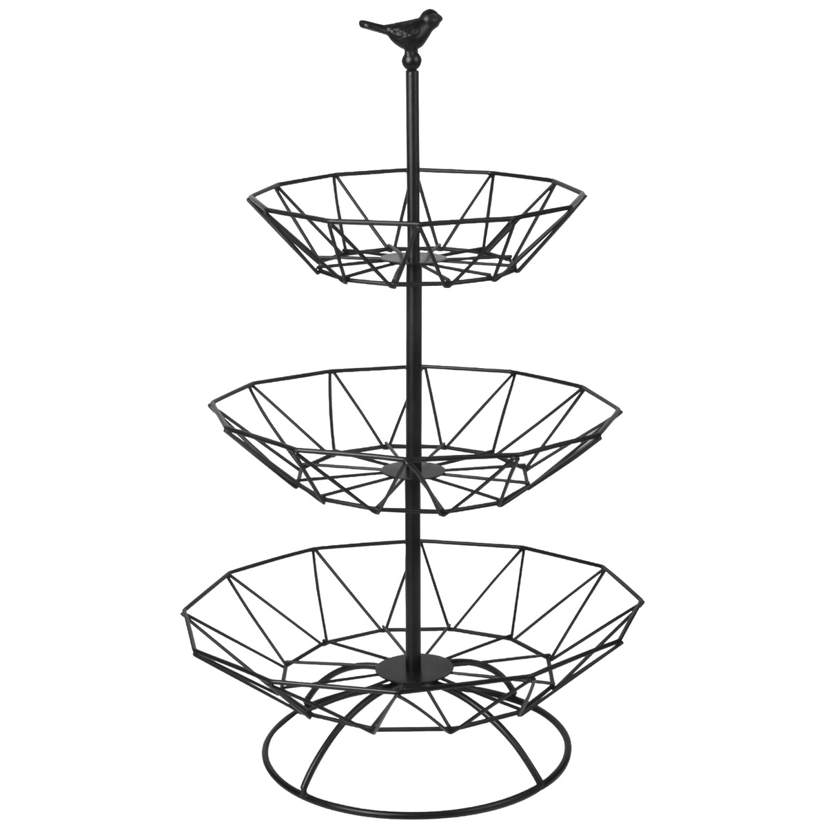 3 Tier Fruit Basket Metal Storage Rack Organizer Decorative Kitchen Display