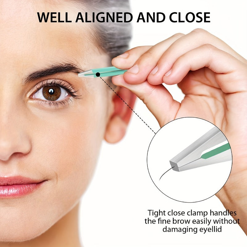 4pcs Stainless Steel Tweezers Set For Ingrown Hair Removal