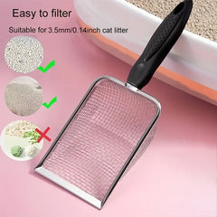 Stainless Steel Cat Litter Scooper Fine Mesh Cleaning Tool