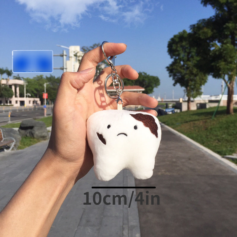 Tooth Pendant Plush Doll Keychain Schoolbag Pendant