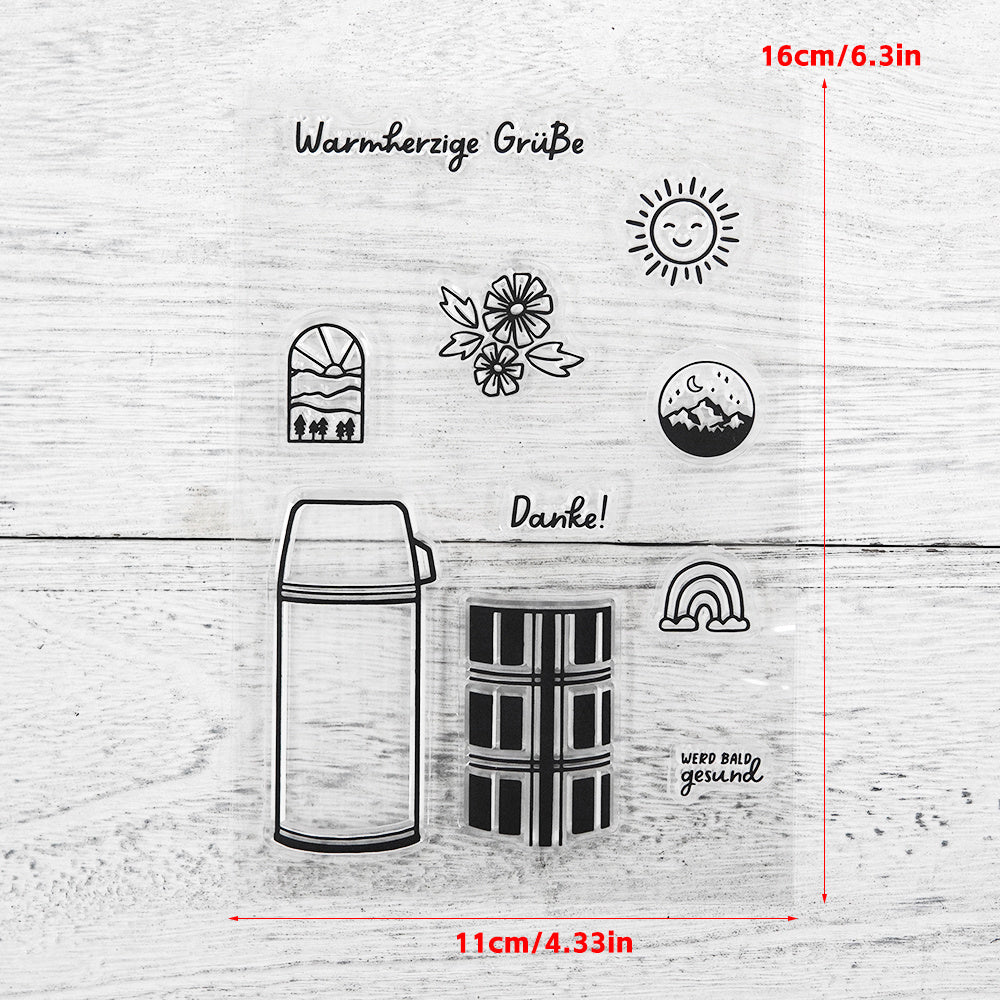 Warm Insulation Cup Clean Stamps And Cutting Dies Set