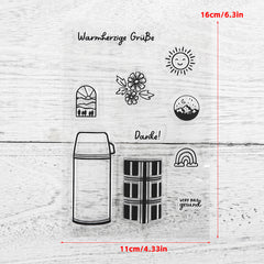 Warm Insulation Cup Clean Stamps And Cutting Dies Set