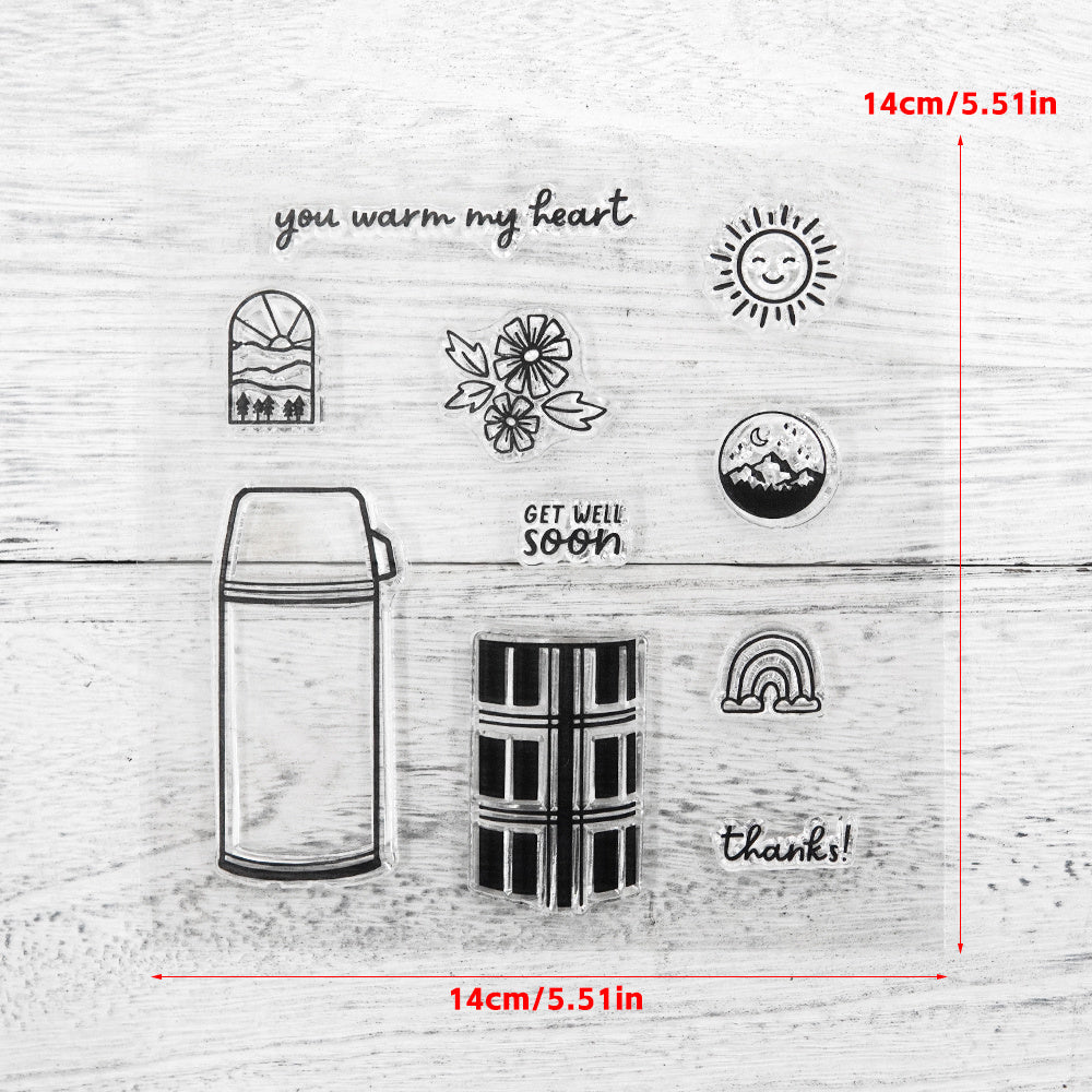 Warm Insulation Cup Clean Stamps And Cutting Dies Set