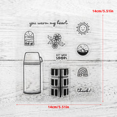 Warm Insulation Cup Clean Stamps And Cutting Dies Set