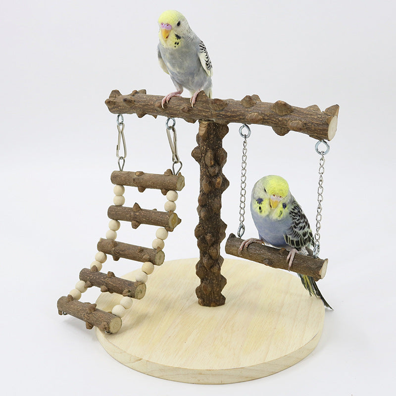 Small Wooden Bird Perch Stand For Cockatiel Playground