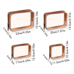 4Pcs Travel Makeup Bag PVC Transparent Cosmetic Cases Waterproof Storage