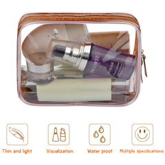 4Pcs Travel Makeup Bag PVC Transparent Cosmetic Cases Waterproof Storage