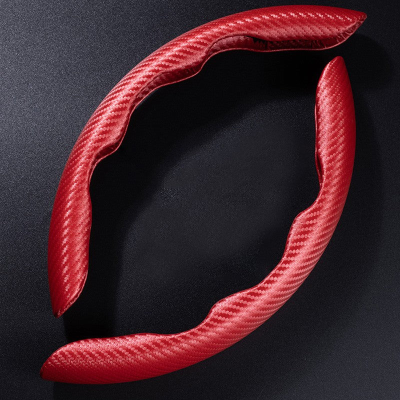 15in Carbon Fiber Steering Wheel Booster Cover Anti-Skid