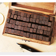 70pcs DIY Wooden Alphanumeric Stamps for Craft Card Making Happy Planner
