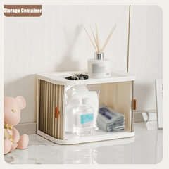 2Pcs Desktop School Supplies Storage Organizer Cabinet Transparent