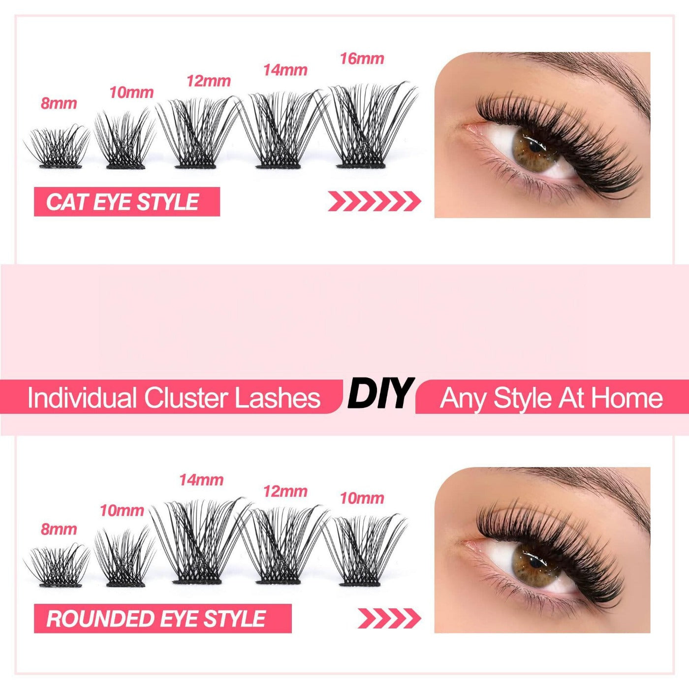 DIY Lash Extension Kit Lash Clusters 108pcs