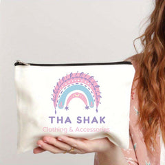 Small Canvas Cosmetic Bag Zipper Toiletry Storage