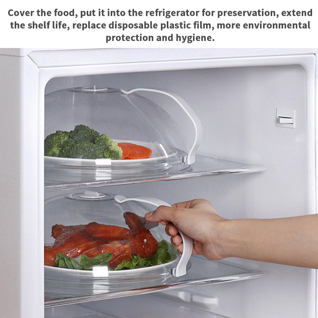 Microwave Food Anti Sputtering Cover with Handle Heat Resistant Lid