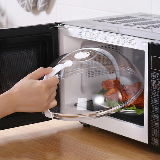 Microwave Food Anti Sputtering Cover with Handle Heat Resistant Lid