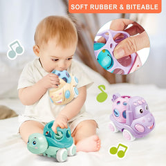 Soft Rubber Push And Go Vehicles Baby Car Toy