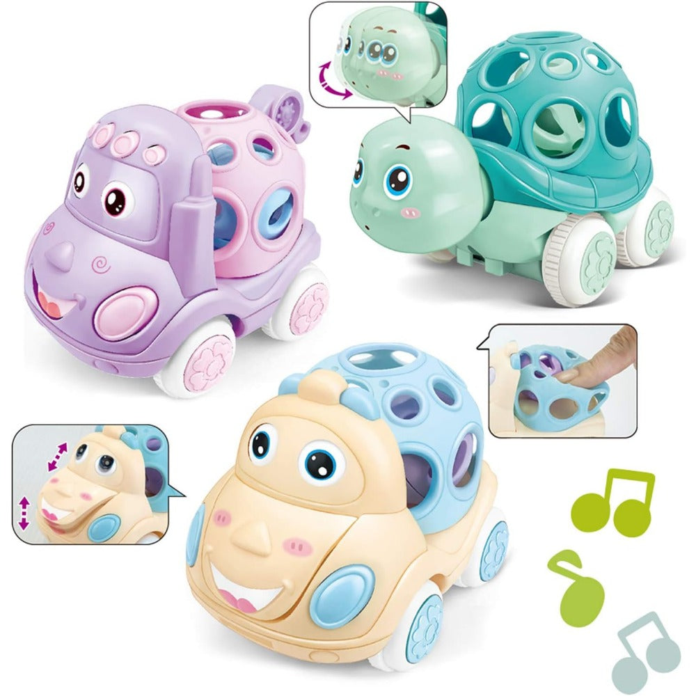 Soft Rubber Push And Go Vehicles Baby Car Toy