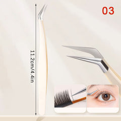 Eyelash Tweezers Extension Clip Stainless Steel Anti Static Superhard