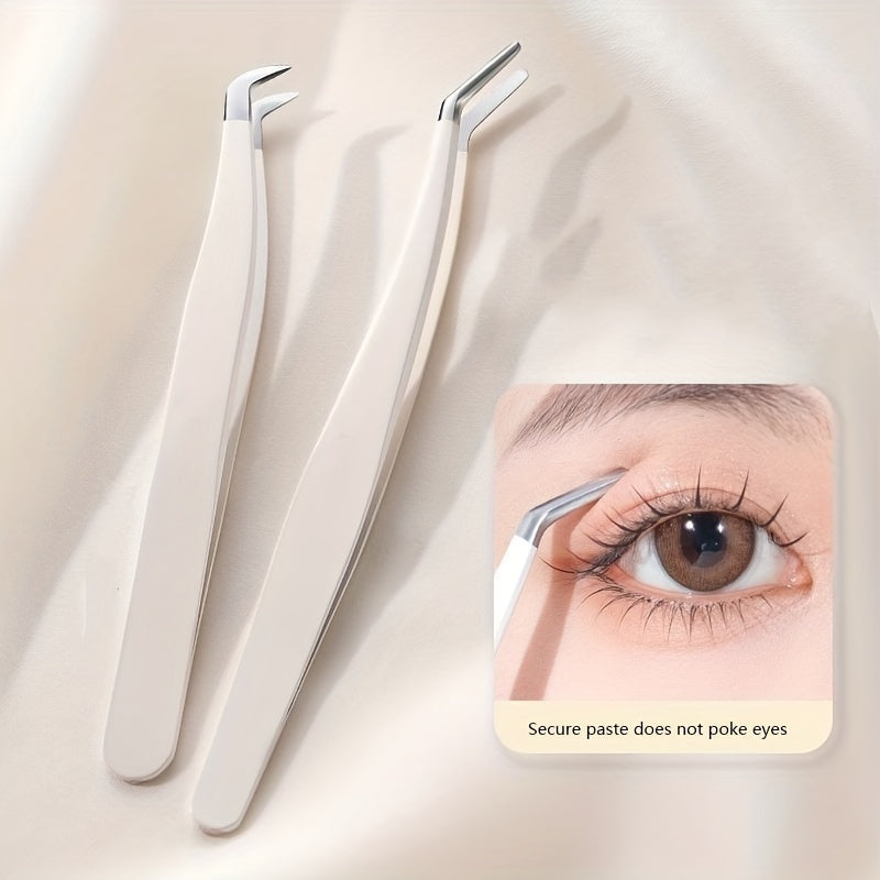 Eyelash Tweezers Extension Clip Stainless Steel Anti Static Superhard