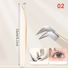 Eyelash Tweezers Extension Clip Stainless Steel Anti Static Superhard