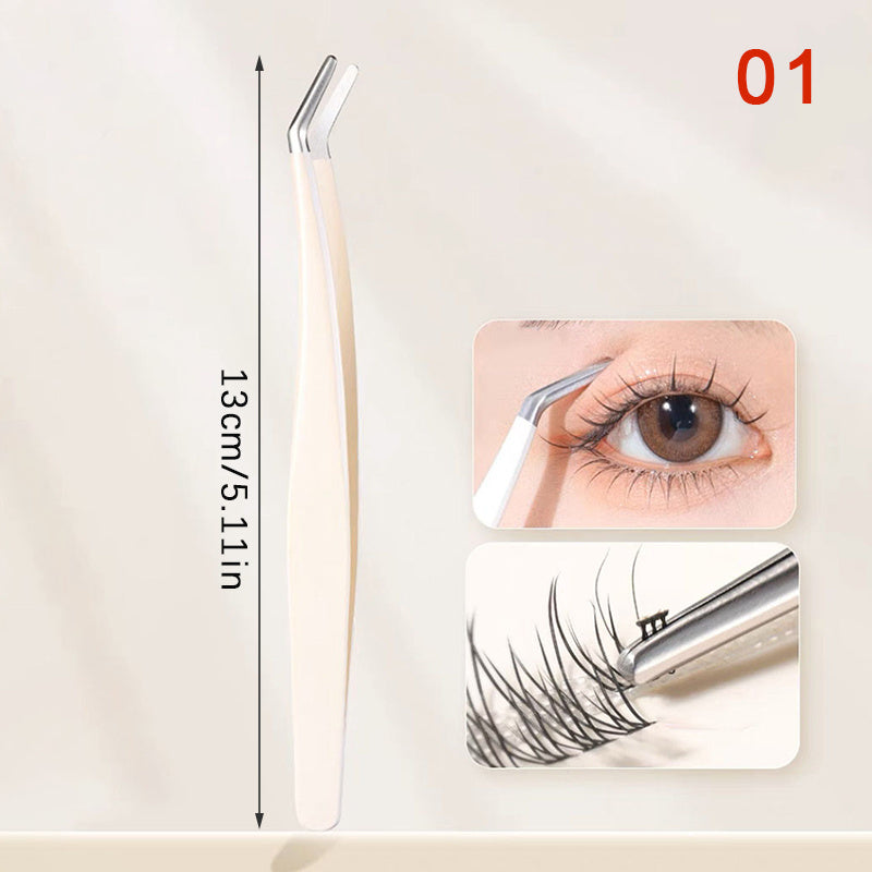 Eyelash Tweezers Extension Clip Stainless Steel Anti Static Superhard