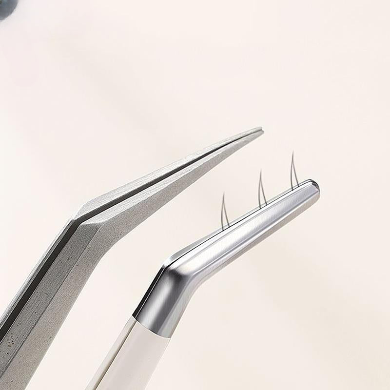 Eyelash Tweezers Extension Clip Stainless Steel Anti Static Superhard