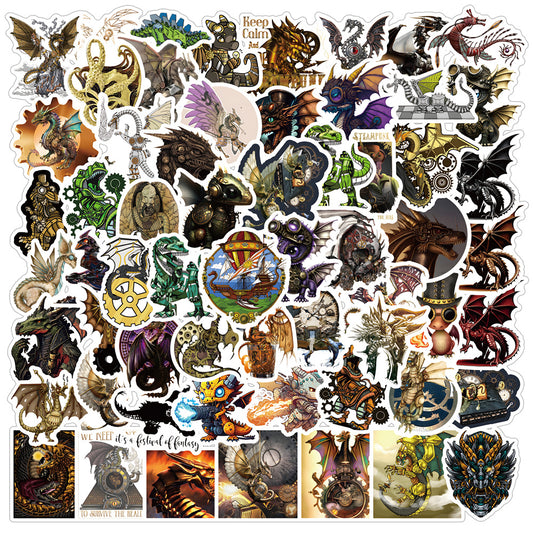 59pcs Dragon Machine Punk Love Doodle Aesthetics Funny Cartoon Stickers Pack