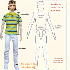 8 Pack Doll Clothing Set for 30 02cm Action Figures - Assorted Styles