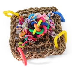 Colorful Parrot Climbing Net Bird Bridge Swing