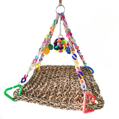 Colorful Parrot Climbing Net Bird Bridge Swing