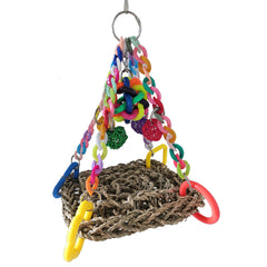 Colorful Parrot Climbing Net Bird Bridge Swing