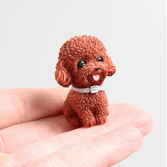 Resin Teddy Dog Figurine Home Garden Decor Mini Dolls Children Desktop Model